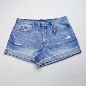 Anvain Mid Rise Light Wash Denim Shorts -14- NWT